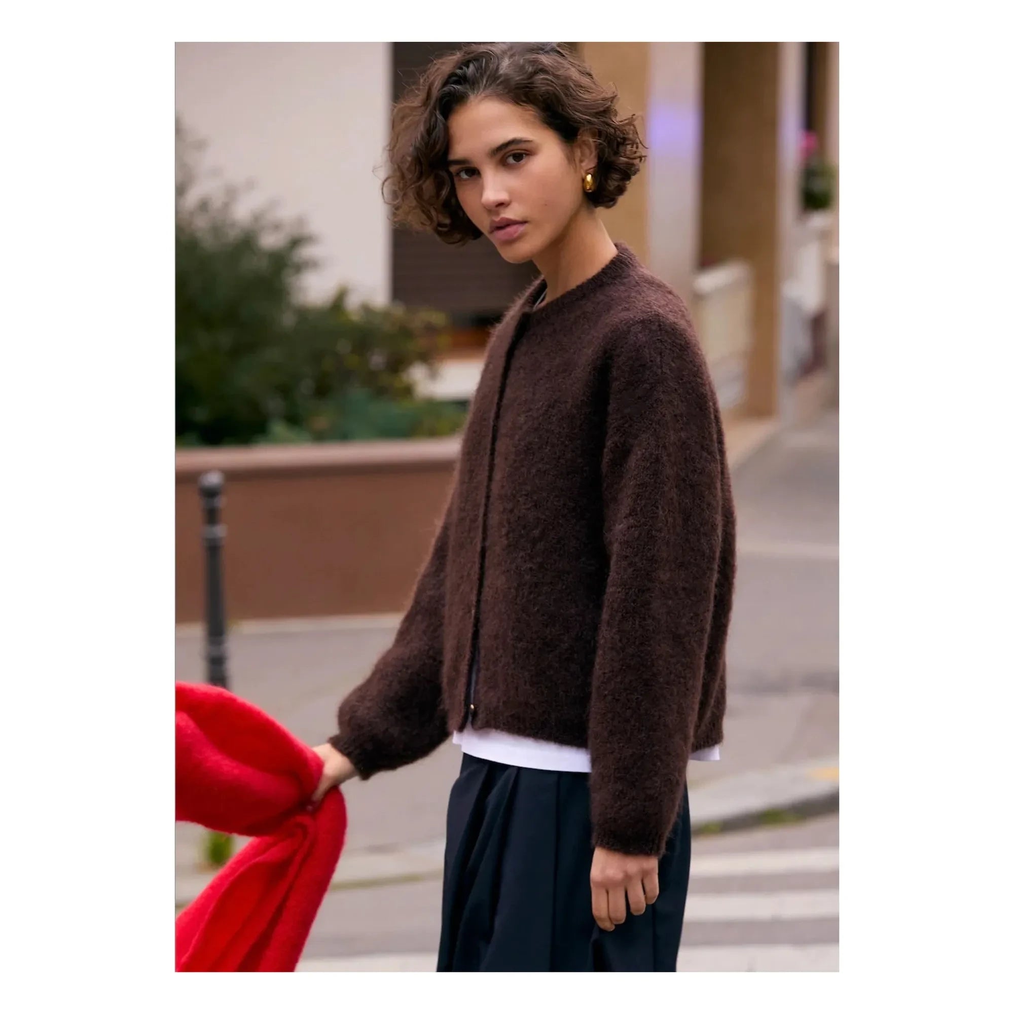 Surprise Paris - Olivia Süper Kid Mohair Hırka | Chocolate
