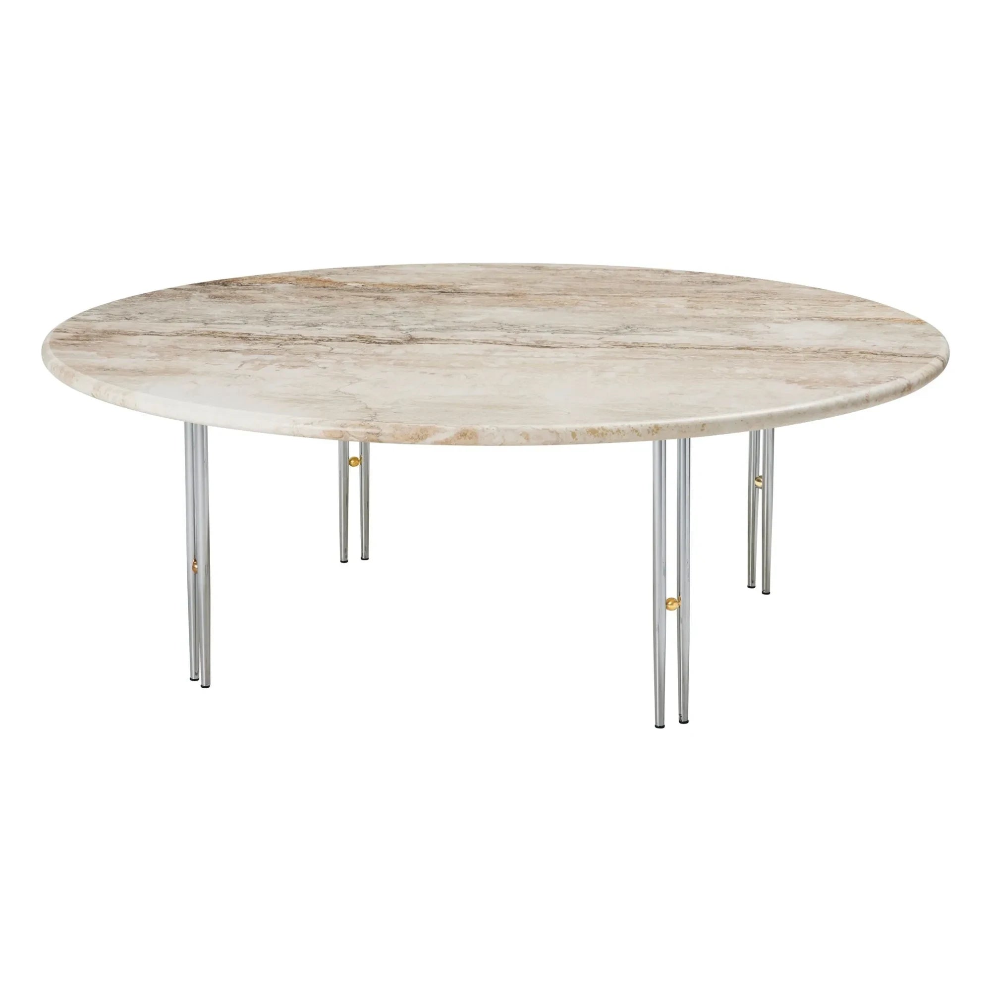 Gubi - Mesa de centro IOI, base cromada D100 cm, GamFratesi | Cromo