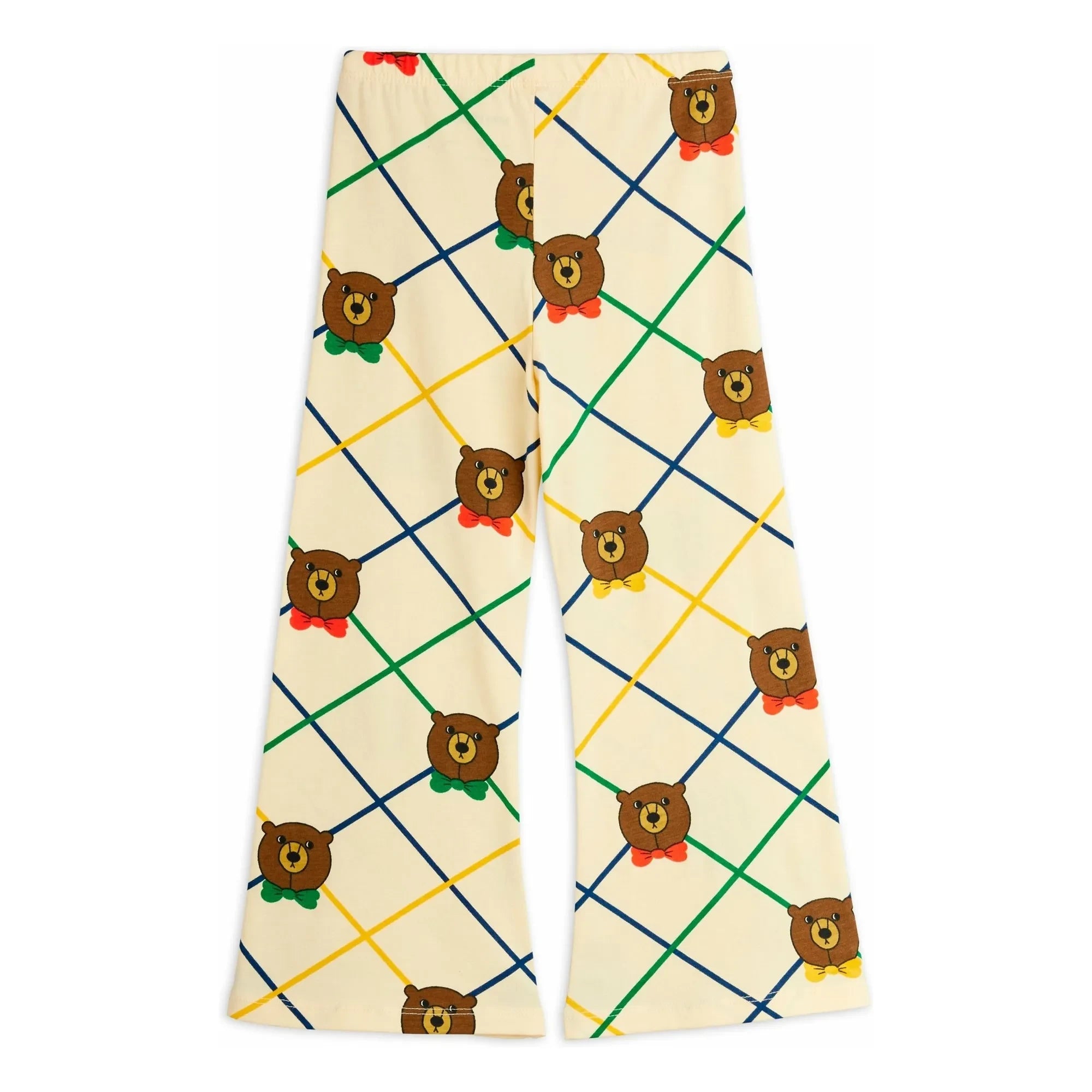 Mini Rodini - Pantalones con estampado de osos de cuadros de algodón orgánico | Crudo