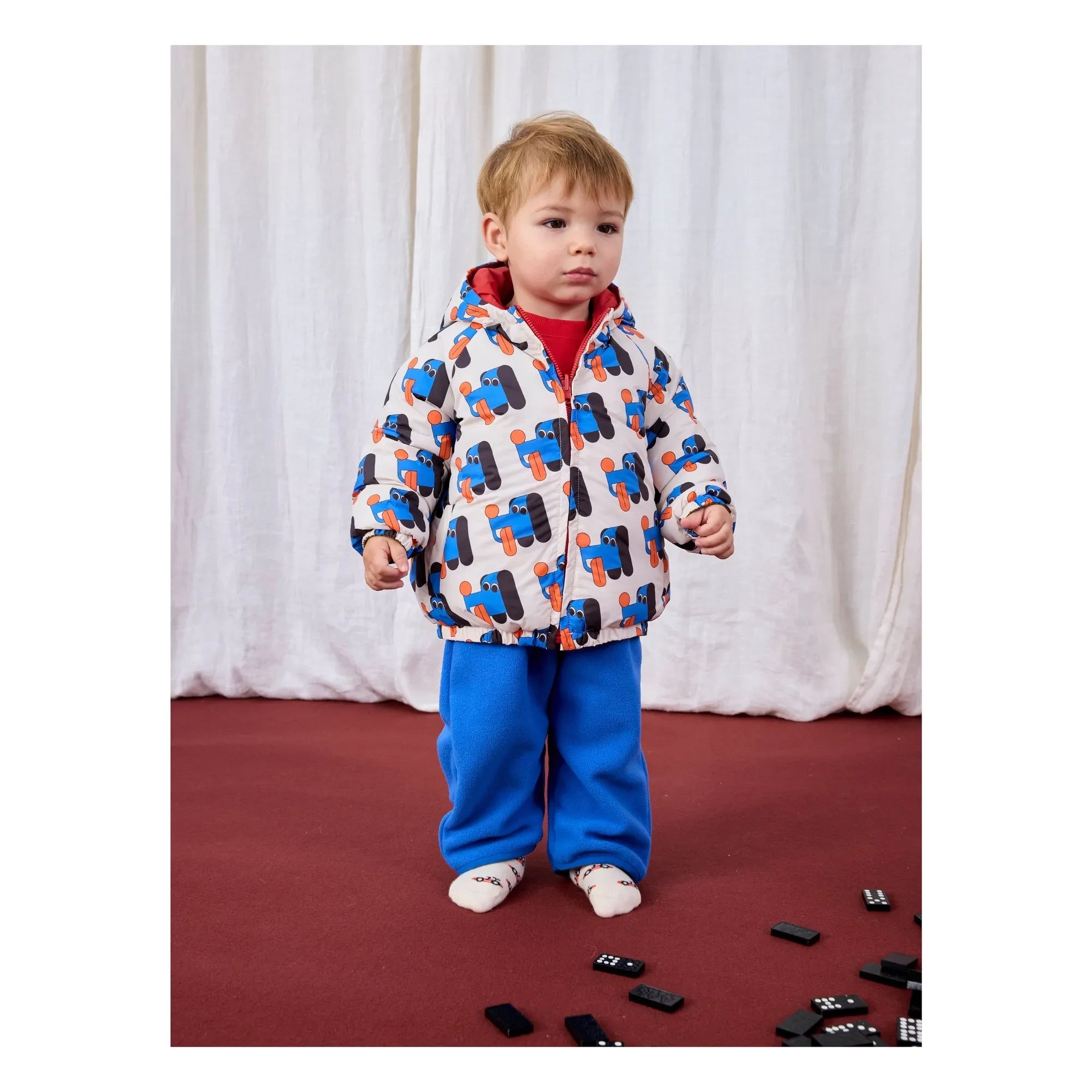 Bobo Choses - Chaqueta impermeable de fibra reciclada reversible para bebé | Azul