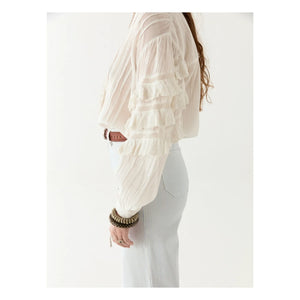 Maison Hotel - Blusa Omara de Küba Schiffli | Blanca
