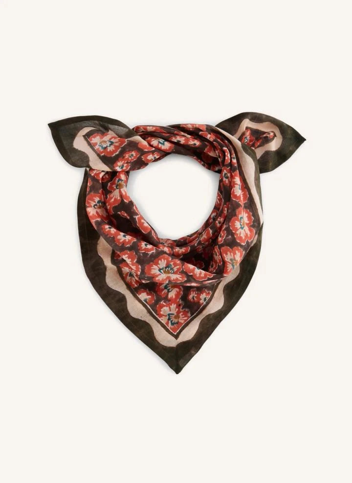 Apaches - Falala Çiçek Desenli Şal | Lacivert