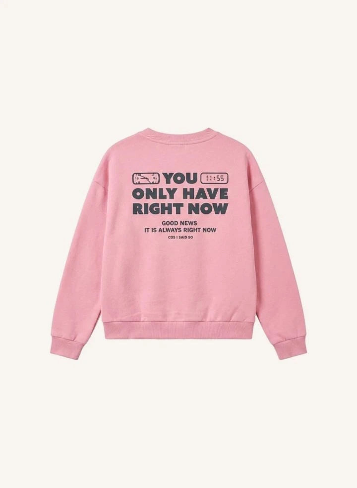 Cos I Said So - "Right Now" Sudadera de algodón orgánico | Rosa