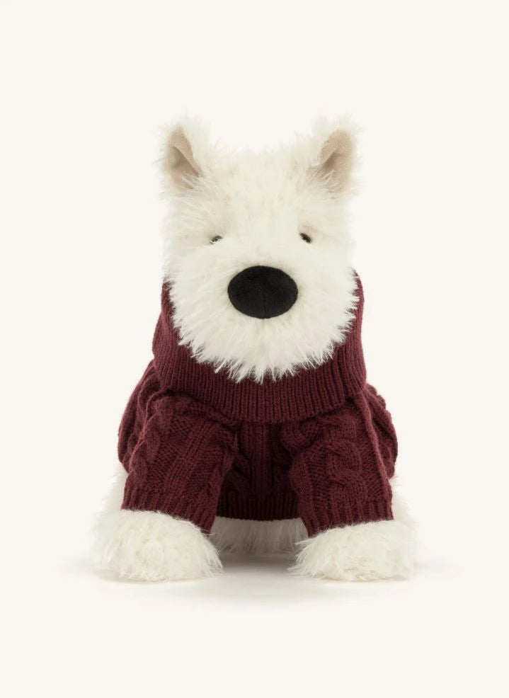 Jellycat - Munro Scottie Perro "Suéter de Invierno" de Peluche