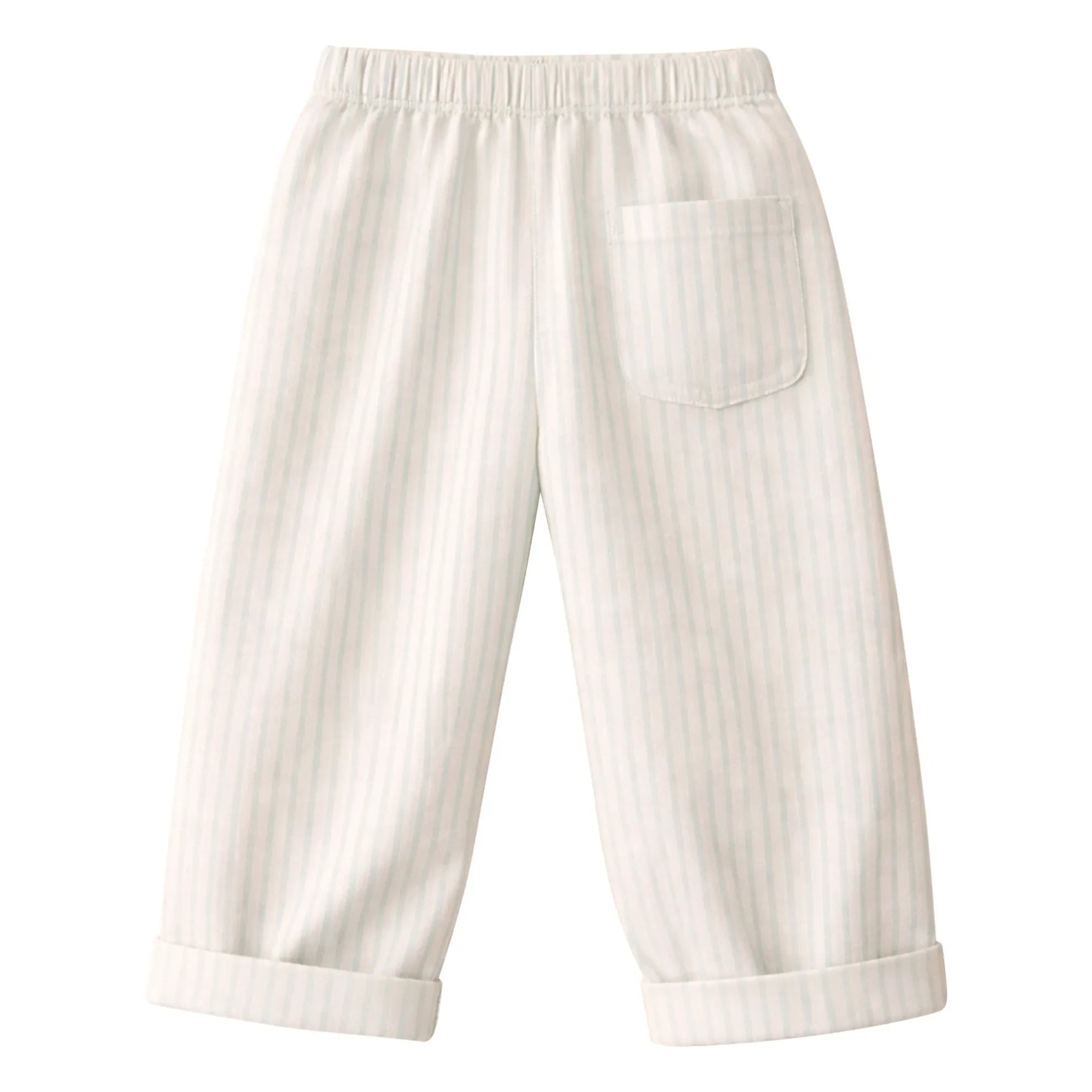 Lililotte - Pantalones Gabardina Algodón Orgánico a Rayas Paul | Verde Menta