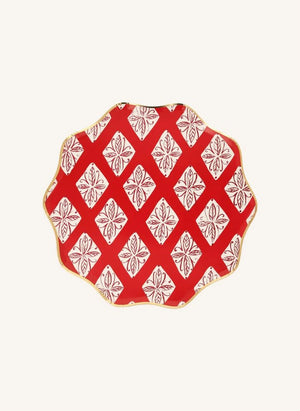 Meri Meri - Platos grandes de Navidad con diseño de Block Print - set de 8