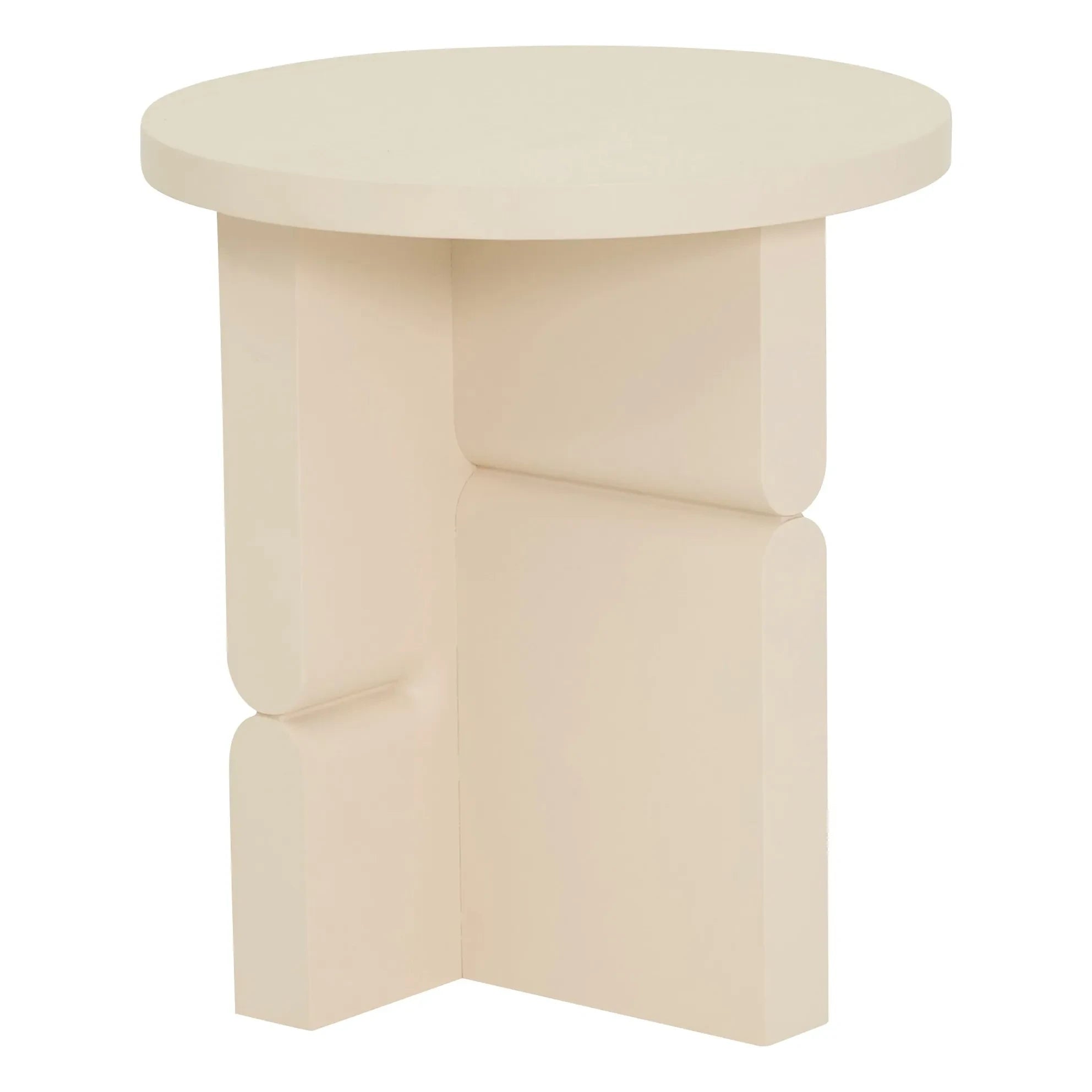 Nobodinoz - Mesita auxiliar de madera pintada de membrillo | Marfil