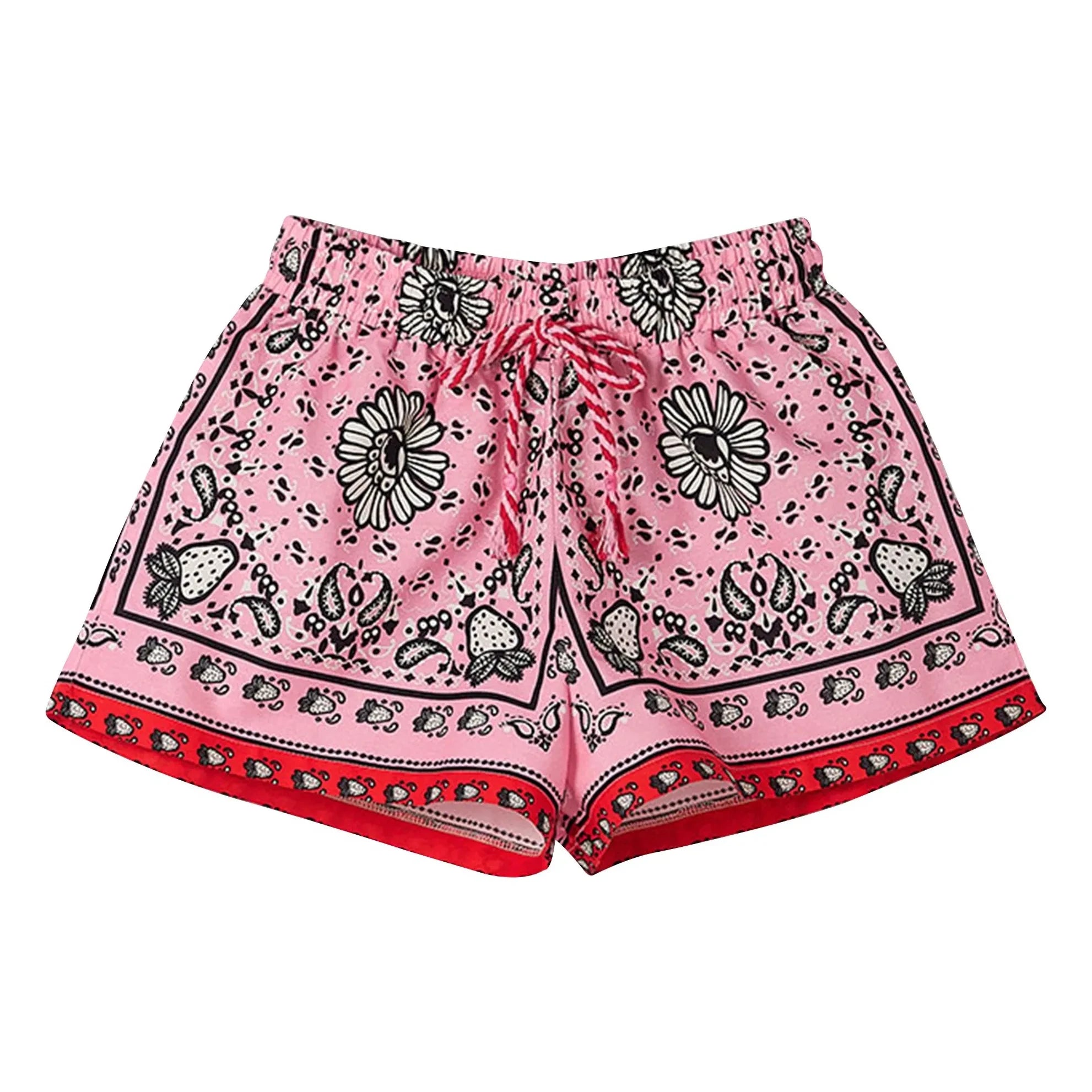 Fabula - Bandana rosa corta con cordones