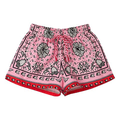 Fabula - Bandana rosa corta con cordones