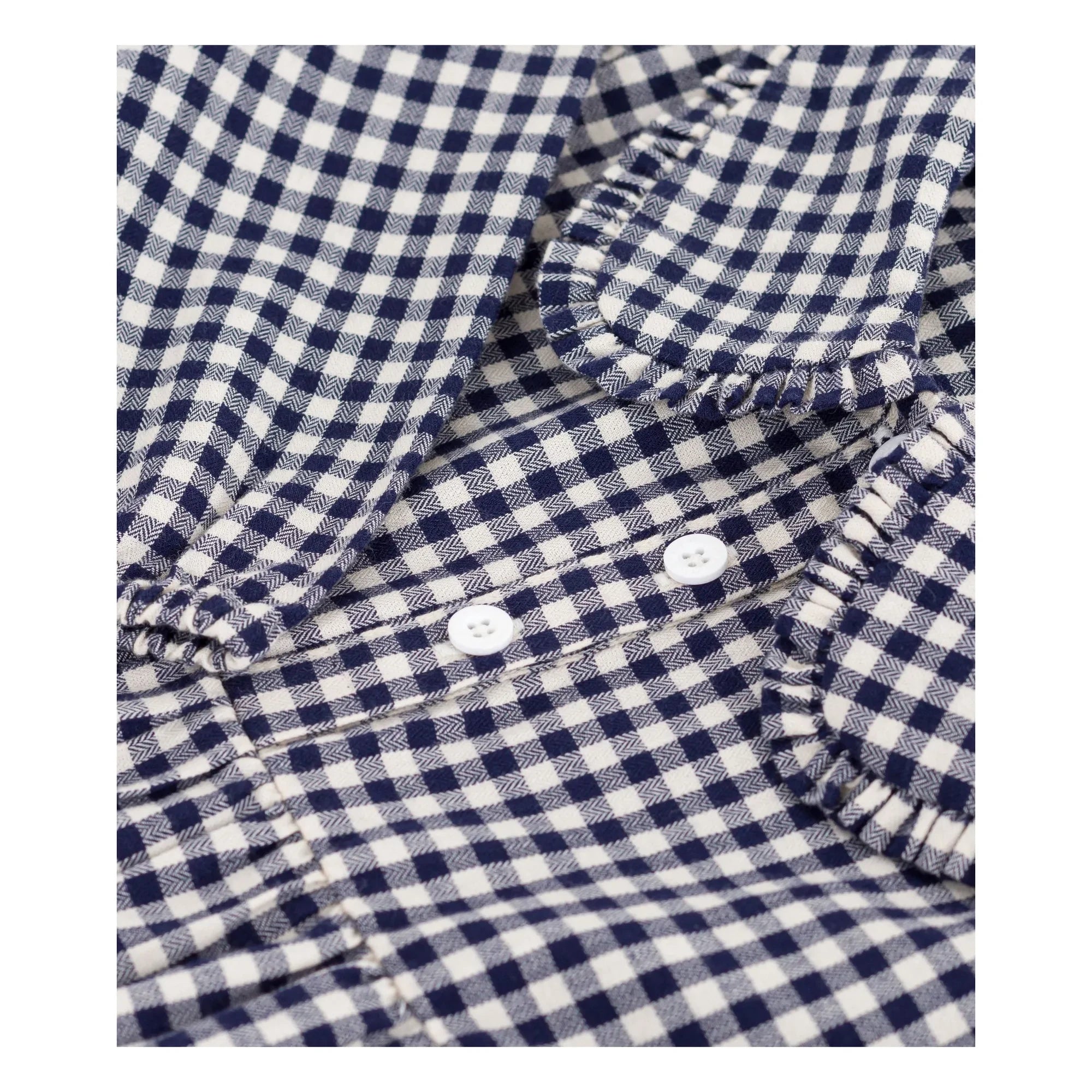 Petit Bateau - Vestido Claudine a cuadros de algodón orgánico | Azul marino