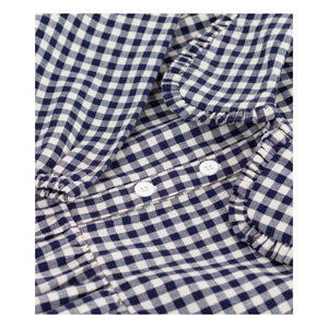 Petit Bateau - Vestido Claudine a cuadros de algodón orgánico | Azul marino