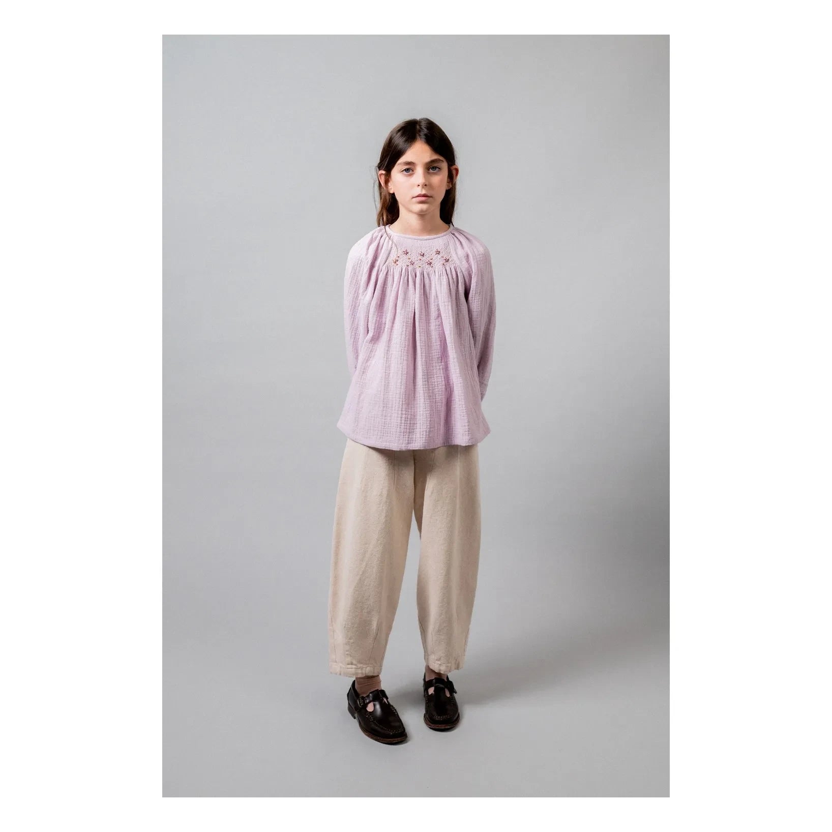 birinit - Organik pamuk işlemeli bluz | Mauve