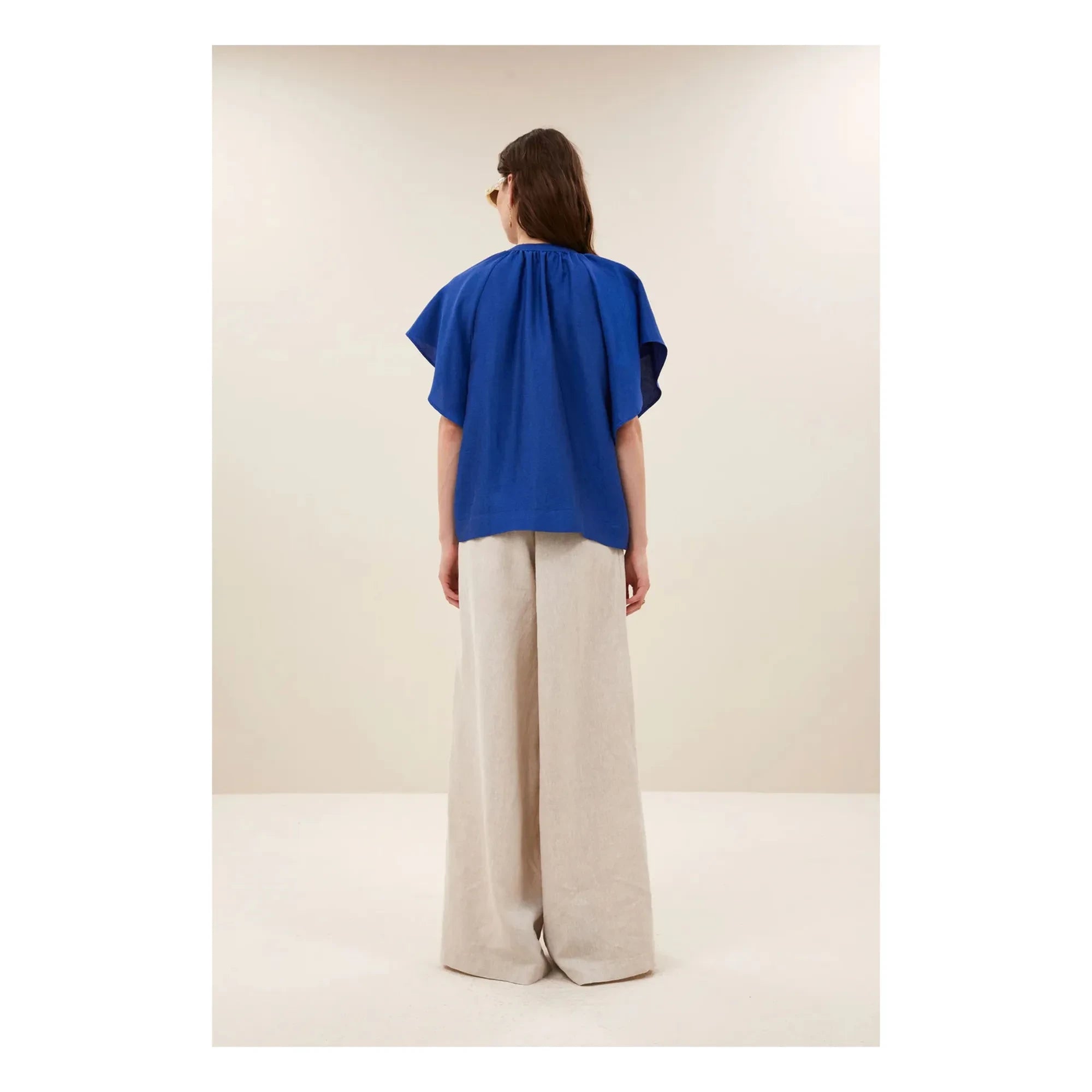 By Bar - Vina Blusa brillante | Azul real