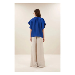 By Bar - Vina Blusa brillante | Azul real