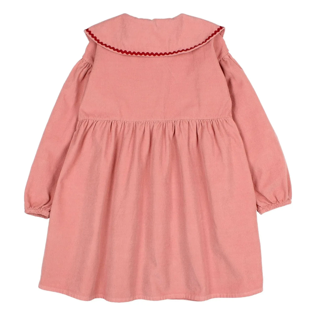 Búho - Vestido de Terciopelo con Volantes Claudine Yaka | Rosa