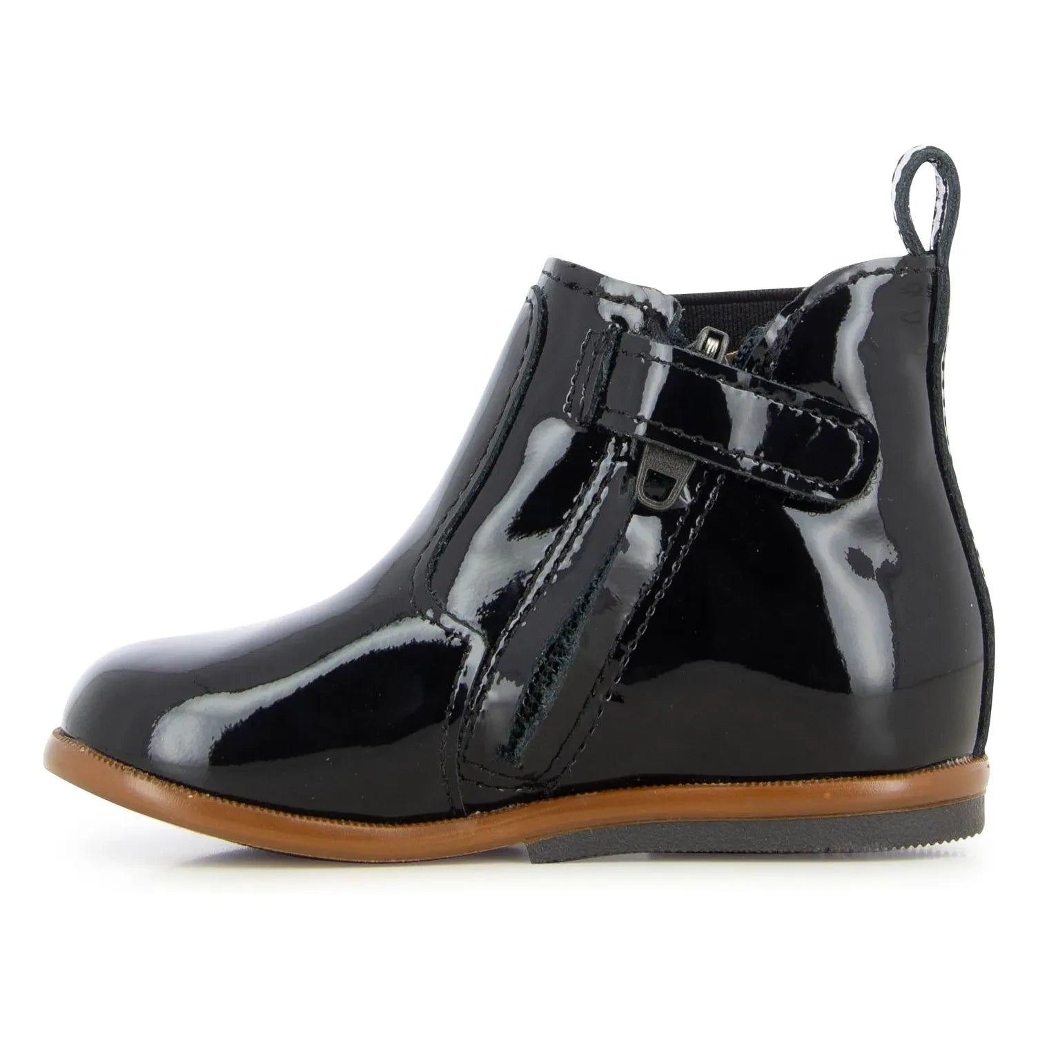 Tartine et Chocolat - Botines de charol con cremallera | Negro