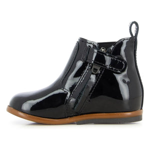 Tartine et Chocolat - Botines de charol con cremallera | Negro