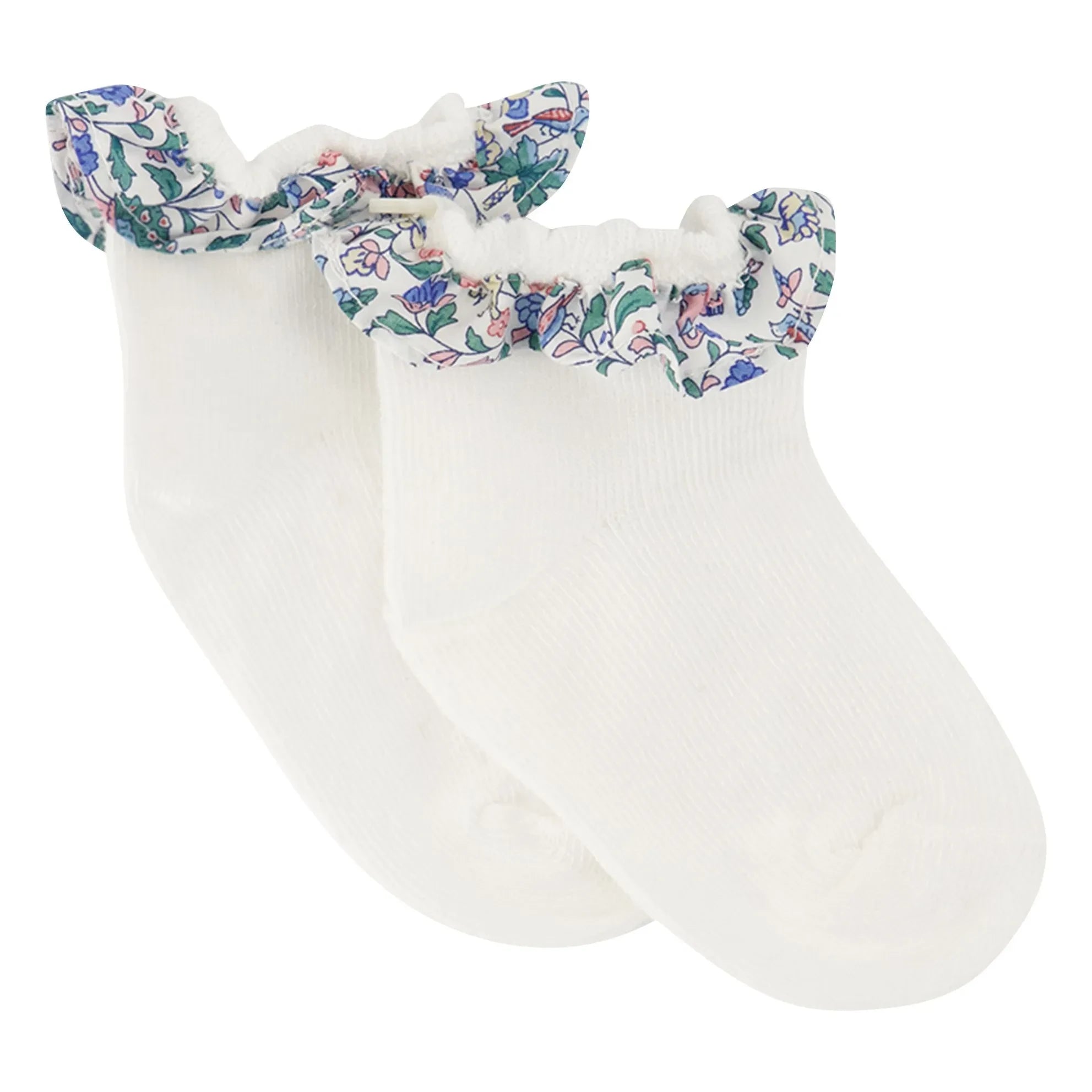 Tartine et Chocolat - Calcetines con volantes Liberty | Blanco