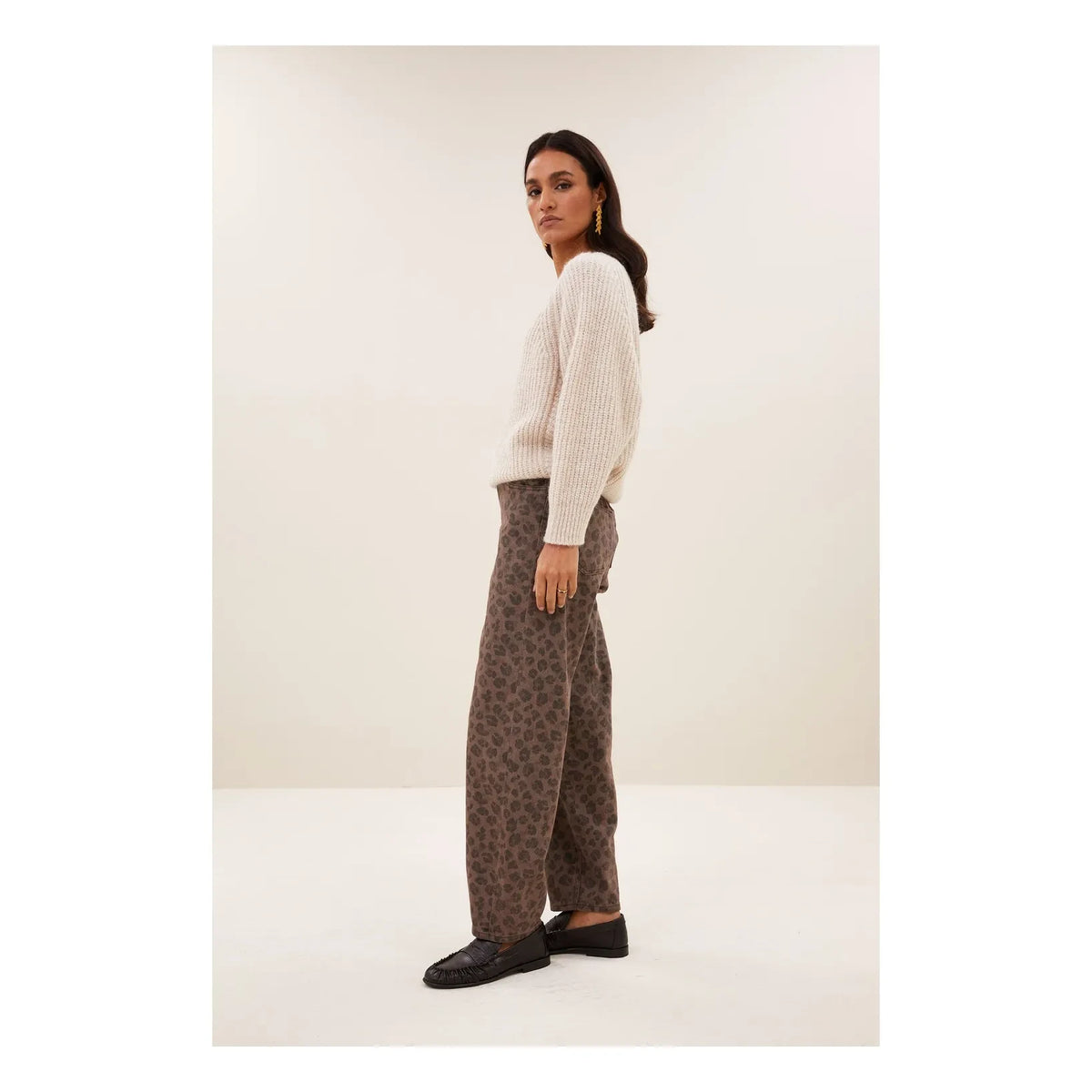 By Bar - Lew Organik Pamuklu Leopar Pantolon | Kahverengi