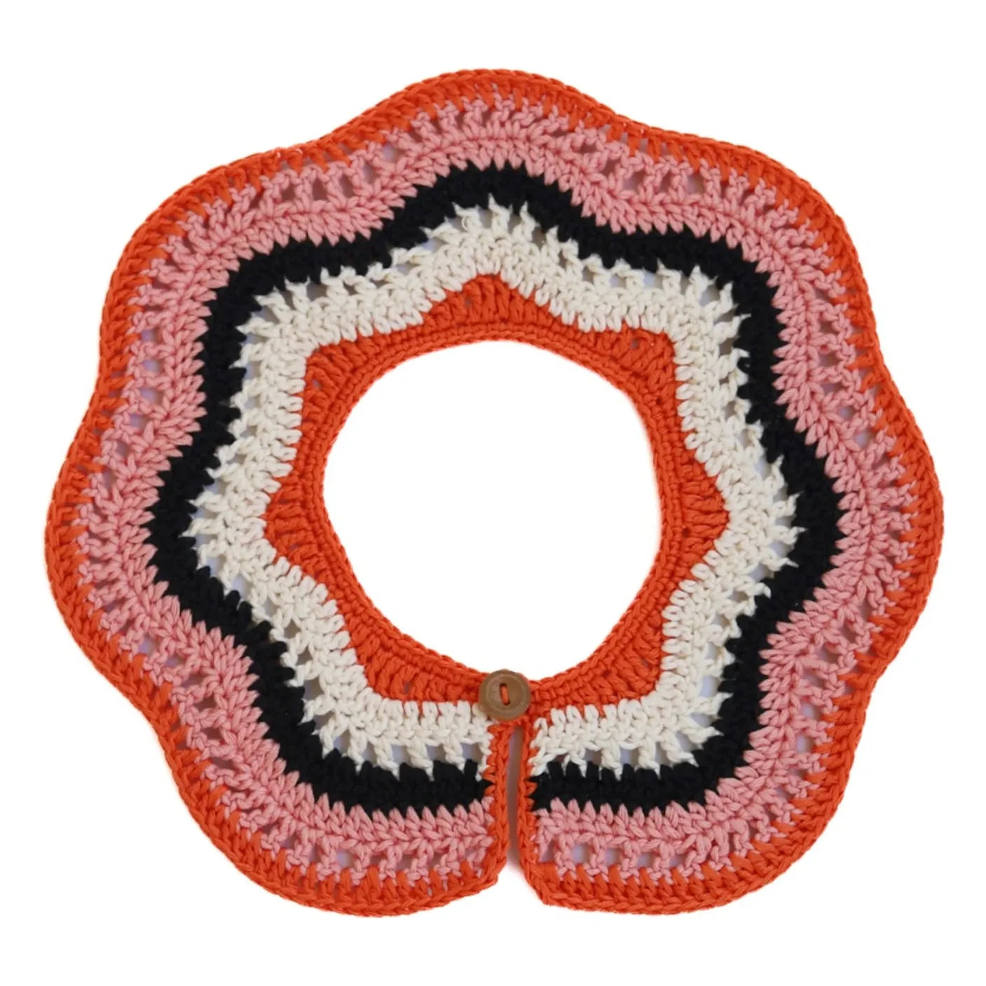 Kalinka - Cuello desmontable de ganchillo Isabelle | Rosa