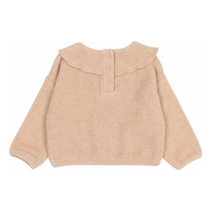 Búho - Sudadera con volantes de tejido de toalla de algodón orgánico | Rosa