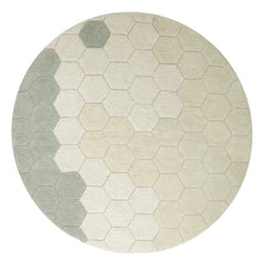 Lorena Canals - Alfombra redonda Honeycomb | Gris azulado