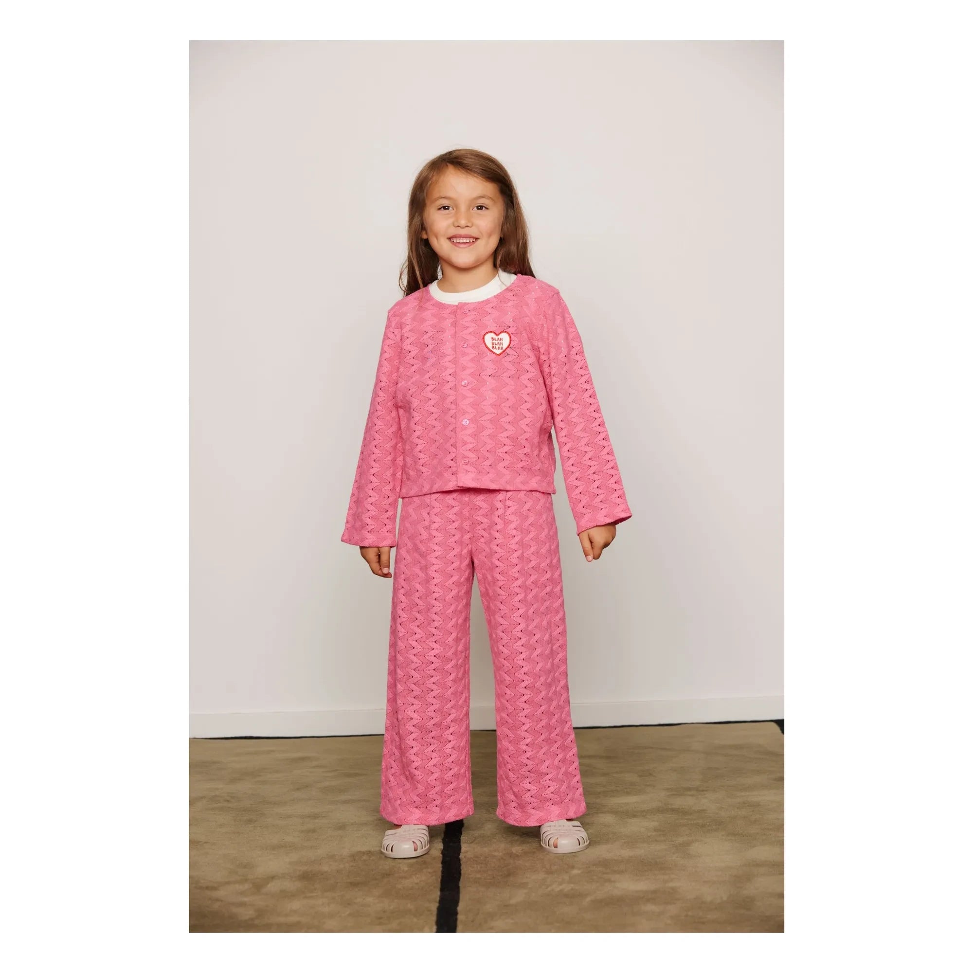 Mini Rodini - Cárdigan de encaje de algodón orgánico | Rosa