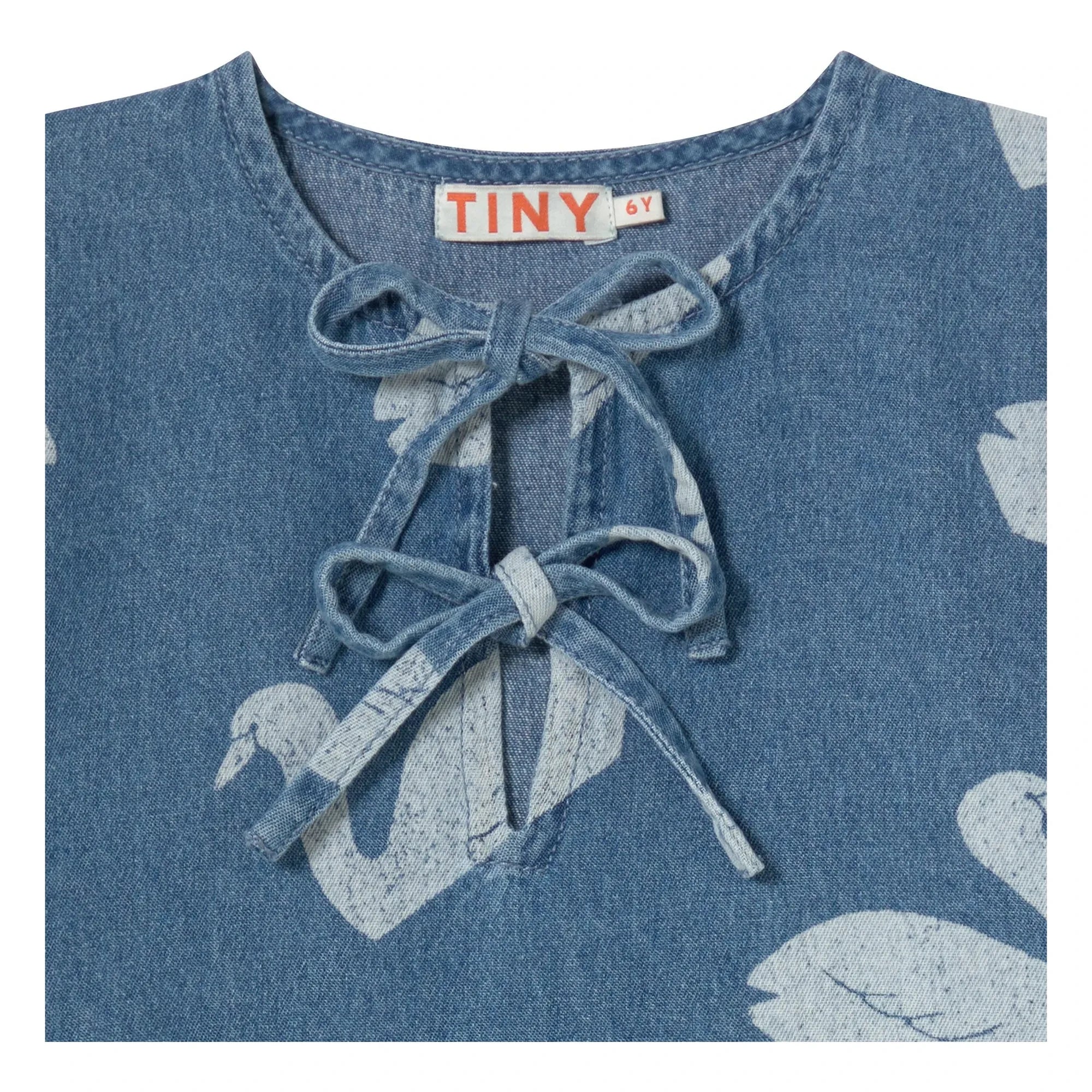 Tinycottons - Vestido Cisnes Vaqueros | Azul
