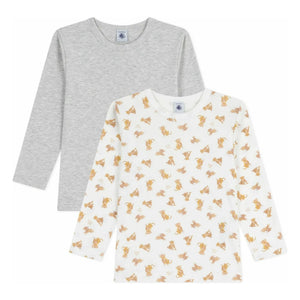 Petit Bateau - Conjunto de 2 camisetas Cheetah | Blanco