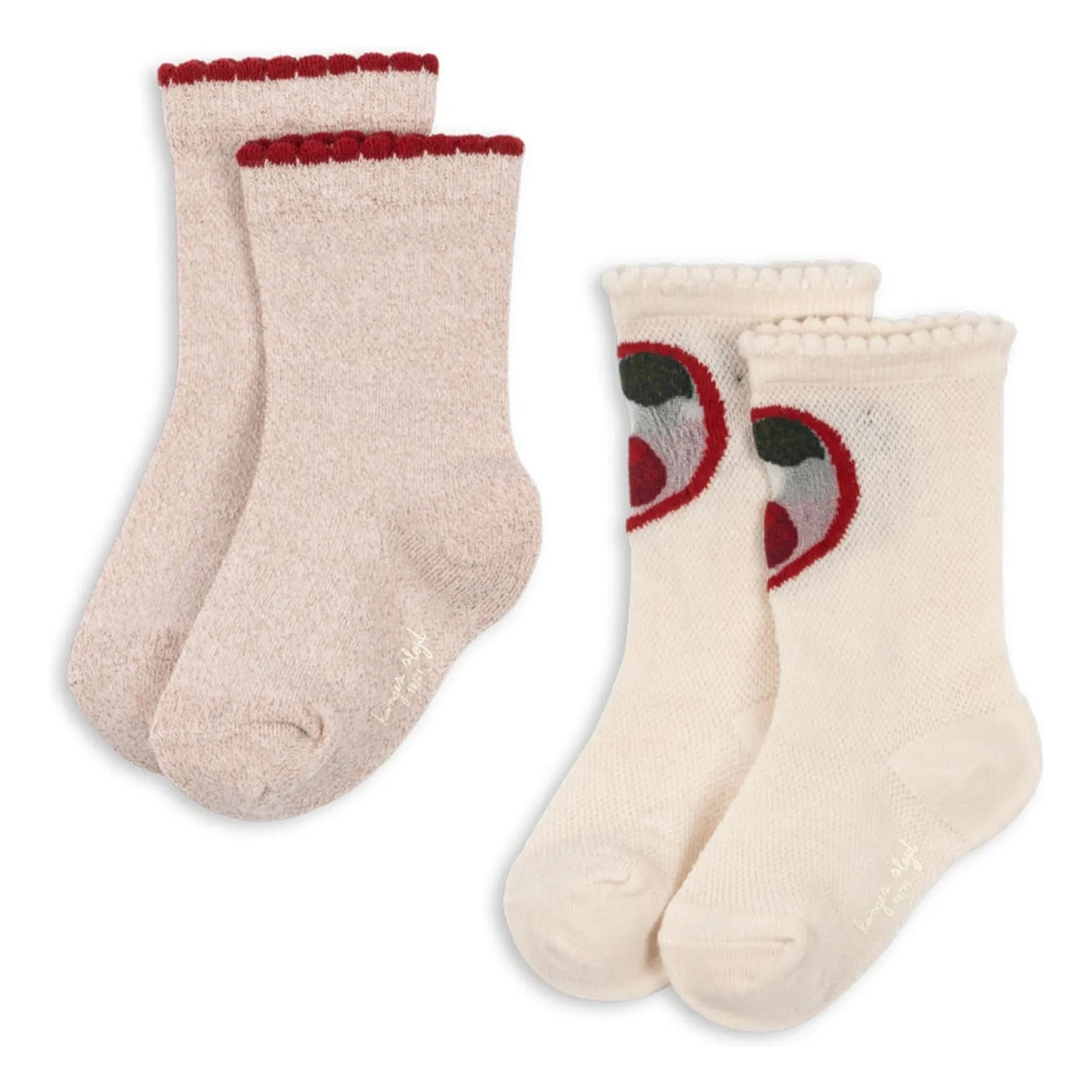 Konges Sløjd - Set de 2 pares de calcetines Cherry | Crudo