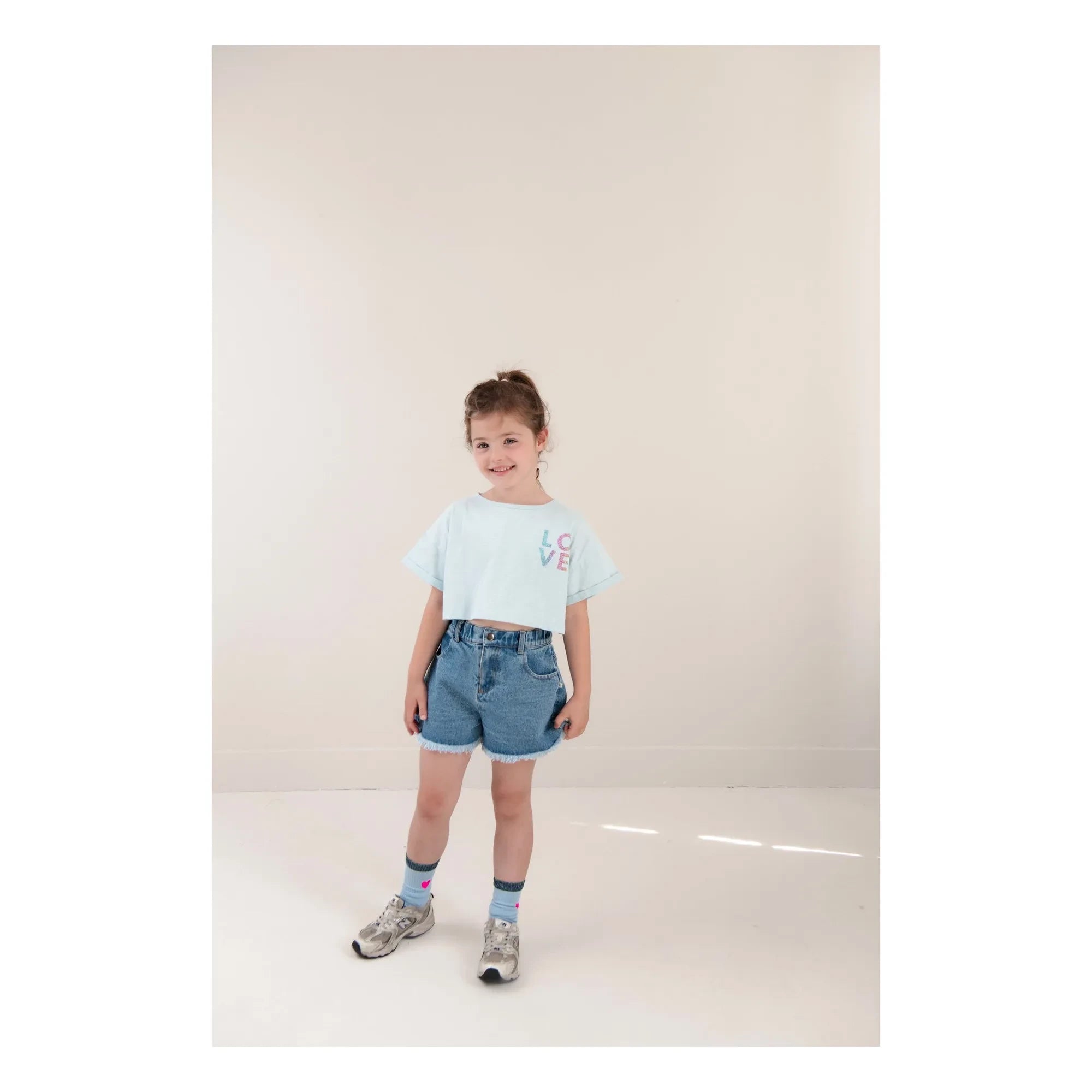 Jenest - Lizzy Love Crop Top de Algodón Orgánico | Azul claro