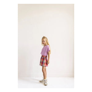 Jenest - Falda de cuadros de algodón orgánico Sara | Fucsia