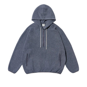 Kappy - Kapüşonlu Yarım Fermuarlı Polar Hoodie | Kömür grisi