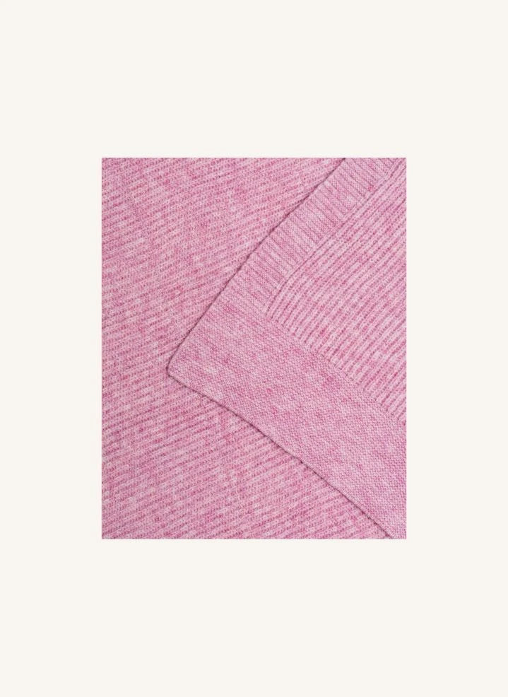 Hvid - Gaston Laine Manta de Merino | Rosa pastel