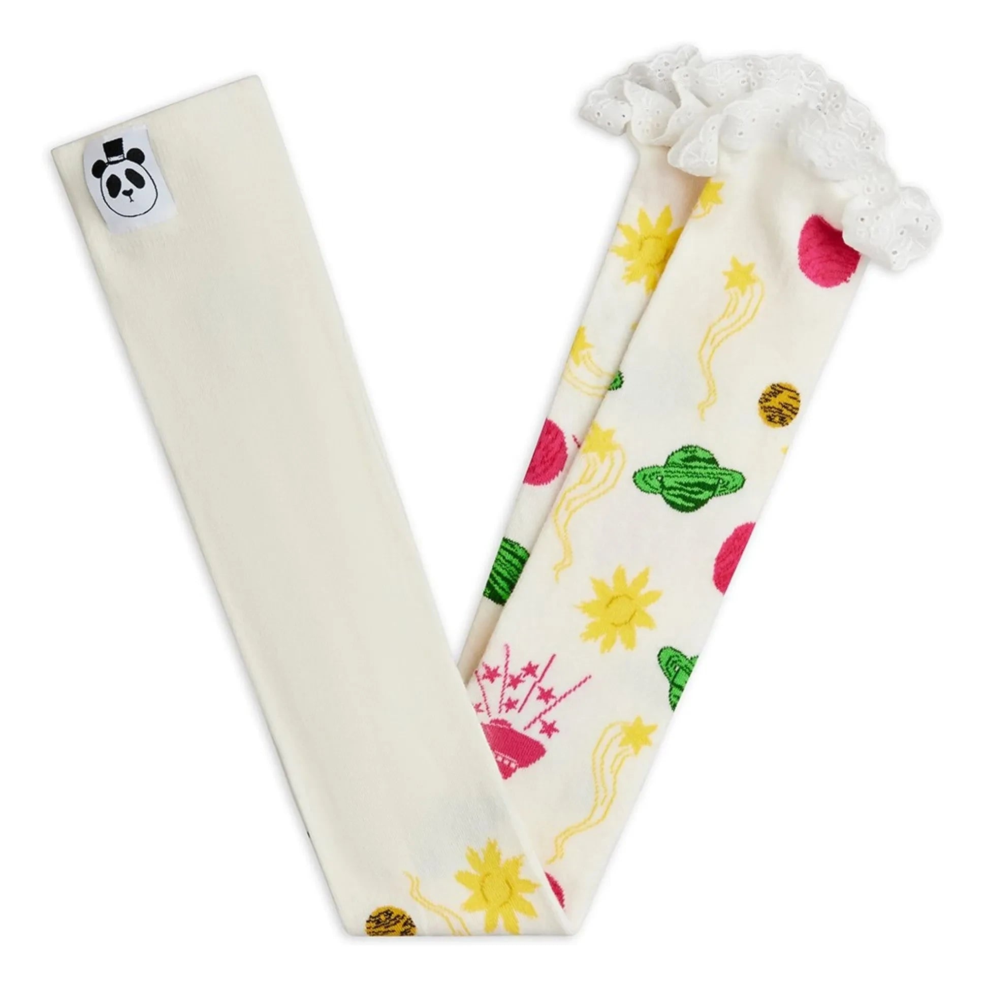 Mini Rodini - Leggings de algodón orgánico Espace | Crudo