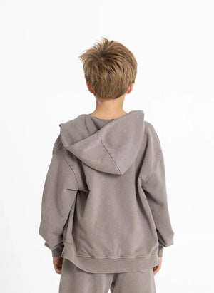 Dedo en la nariz - Sudadera de algodón orgánico Harlan Run Club | Gris