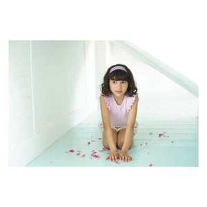 Soor Ploom - Camiseta de algodón orgánico con volantes Pointelle | Rosa