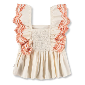Molo - Volantes Rosamond Conton Top | Marfil