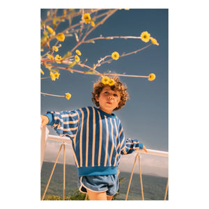 We Are Kids - Sudadera de felpa de algodón orgánico a rayas | Azul