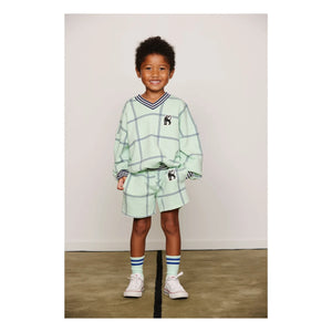 Mini Rodini - Pantalones cortos a cuadros de algodón orgánico | Verde