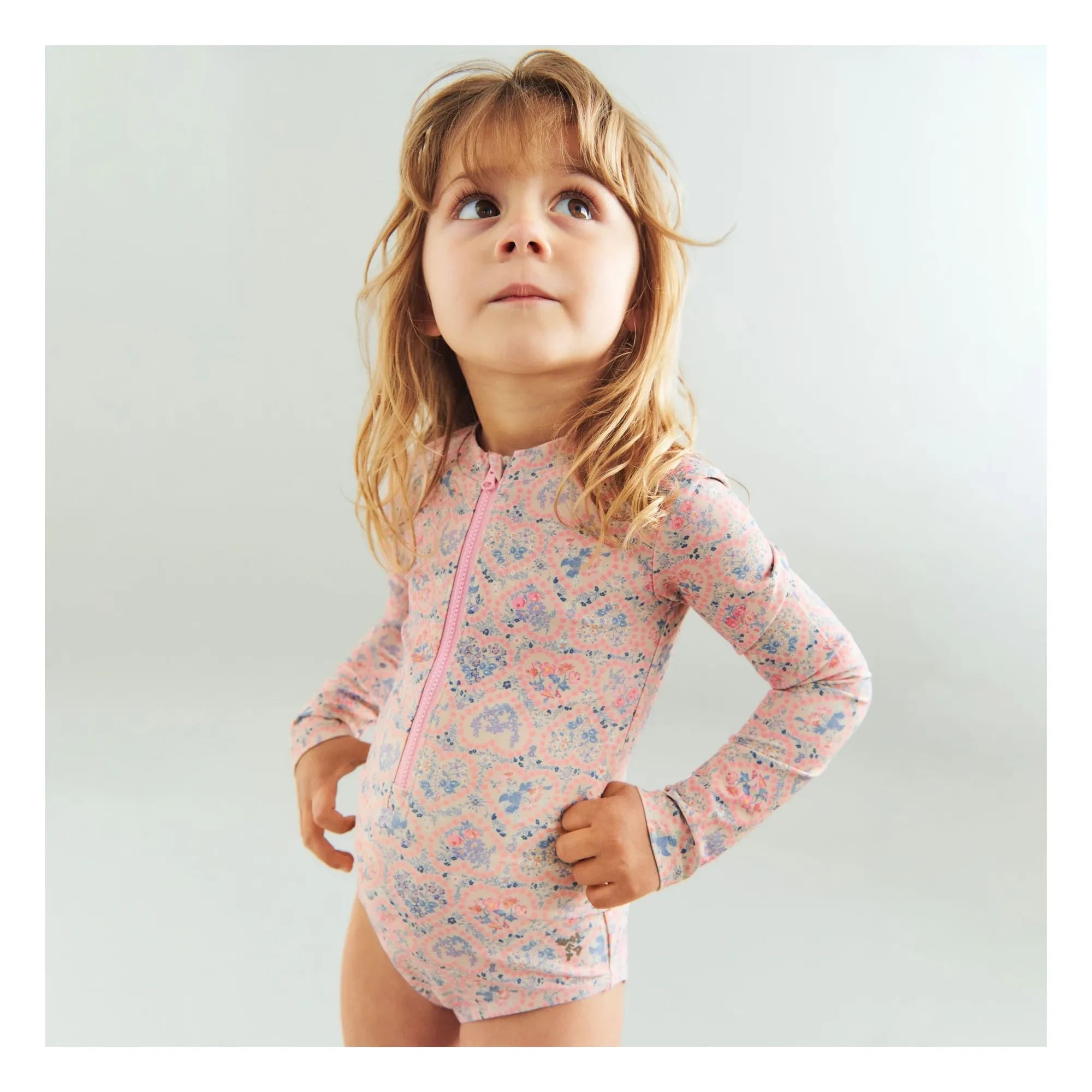 Wheat - Margot Fleuri Bañador de Fibra Reciclada con Protección UV | Rosa claro