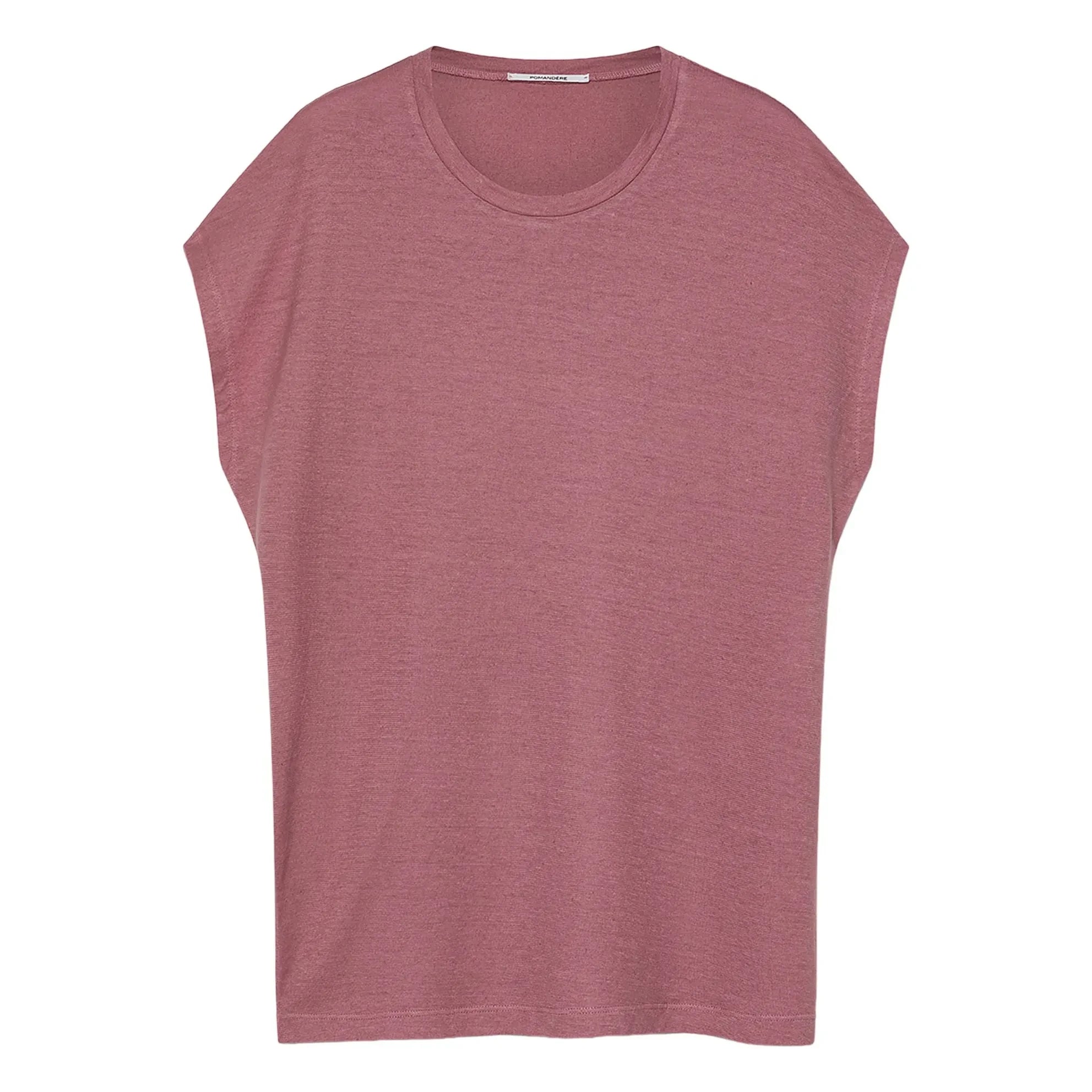 Pomandère - Camiseta de punto de algodón y lino | Malva