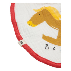 Bobo Choses - Set de 2 baberos de muselina de algodón orgánico con caballitos | Rojo