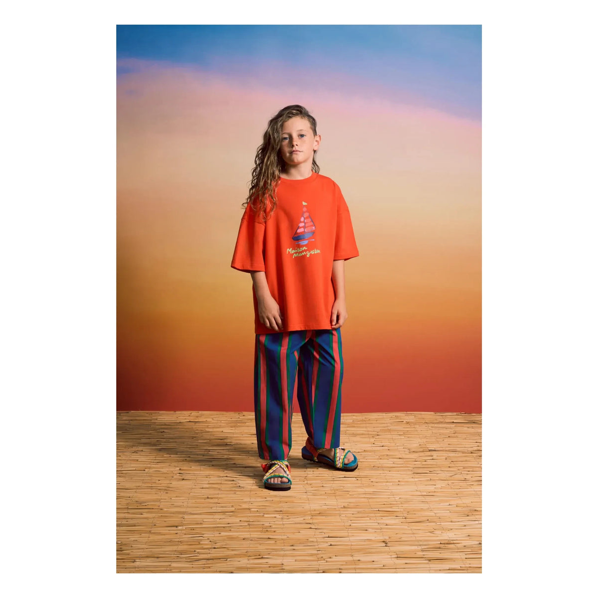Maison Mangostan - Pantalones a rayas | Azul marino