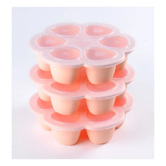 Béaba - Plato de Silicona Compartimentado 6x150 ml | Rosa Claro