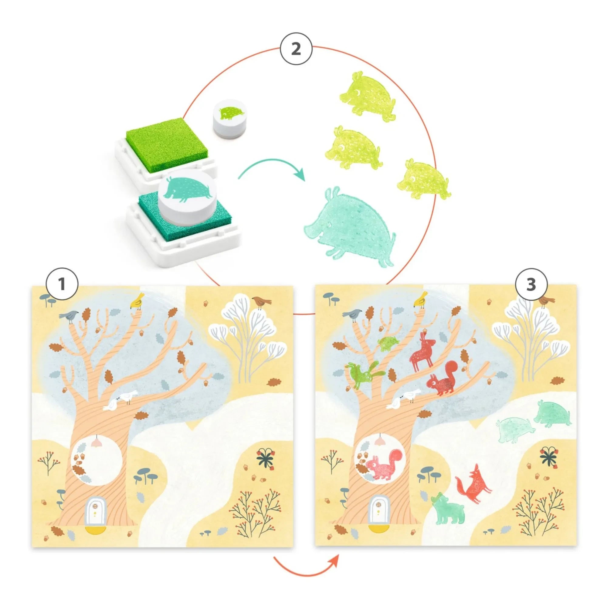 Djeco - Juego de sellos Animales