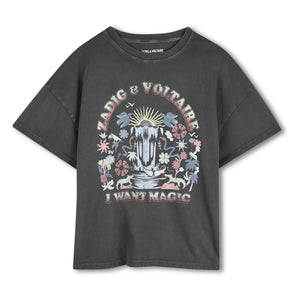 Zadig & Voltaire - Camiseta Extragrande I Want Magic | Gris Oscuro