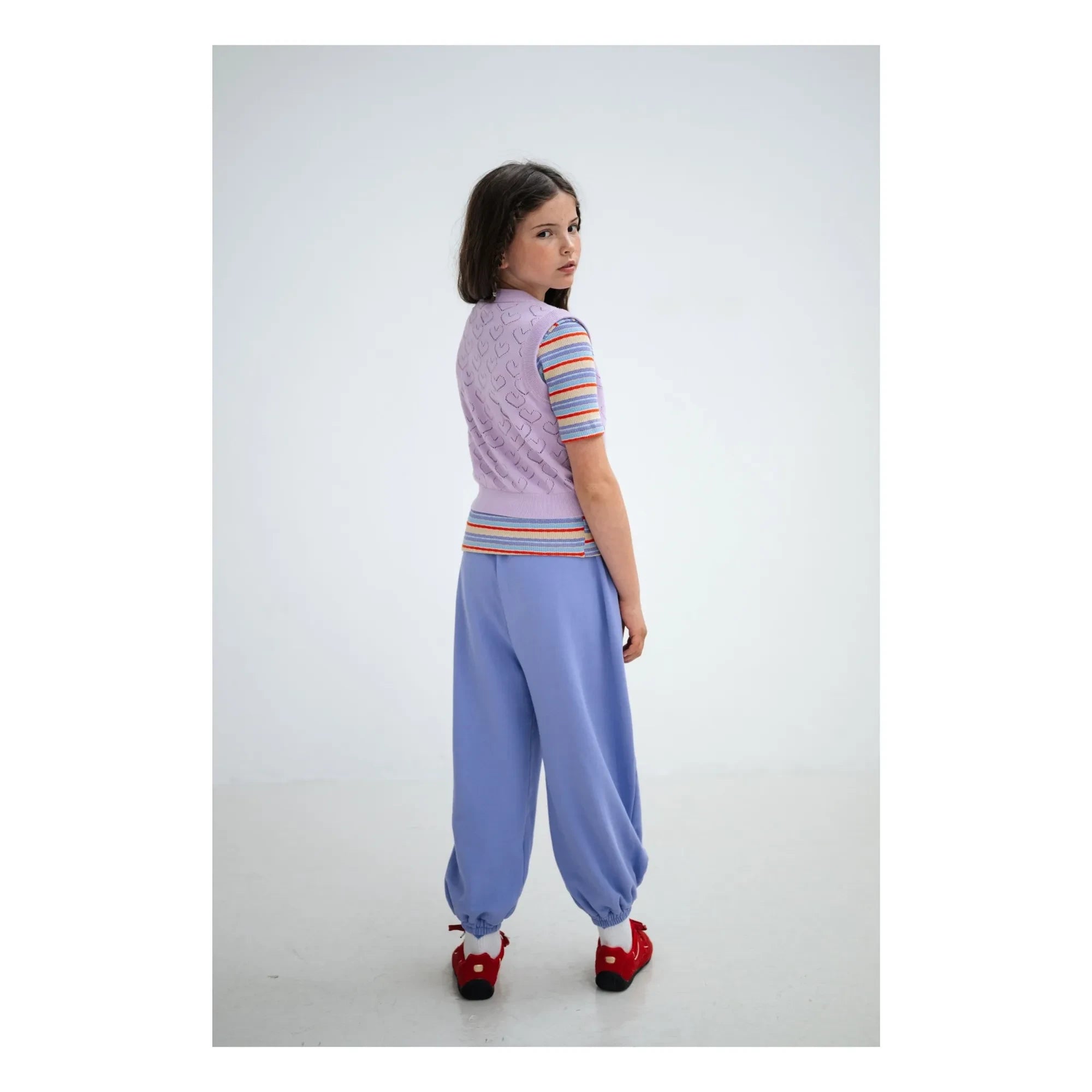 Repose AMS - Chaleco de punto sin mangas con corazones | Lila