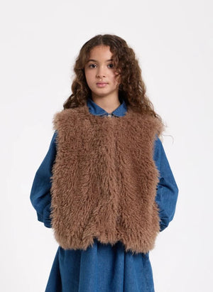 Hundred Pieces - Lucky Chaqueta sin mangas de piel | Taupe brown