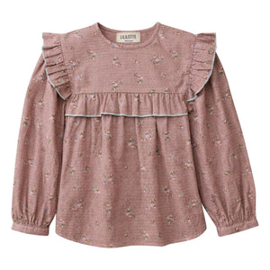 Lililotte - Blusa Bianca Fleurie de algodón orgánico | Rosa empolvado